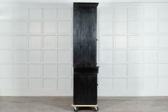 19thC English Ebonised Pine Breakfront Housekeepers Cabinet - 3262353