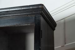 19thC English Ebonised Pine Breakfront Housekeepers Cabinet - 3262354