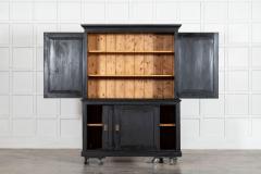 19thC English Ebonised Pine Housekeepers Cupboard - 4257216