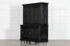 19thC English Ebonised Pine Housekeepers Cupboard - 4257219