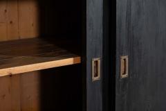 19thC English Ebonised Pine Housekeepers Cupboard - 4257224