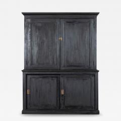 19thC English Ebonised Pine Housekeepers Cupboard - 4257326