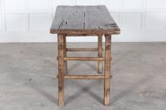 19thC English Elm Vernacular Work Table - 2897879