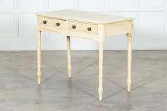 19thC English Faux Bamboo Bleached Pine Side Table - 3325400