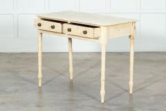 19thC English Faux Bamboo Bleached Pine Side Table - 3325401