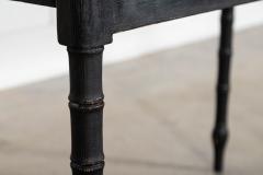19thC English Faux Bamboo Ebonised Pine Side Table - 4257472