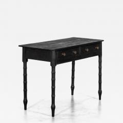 19thC English Faux Bamboo Ebonised Pine Side Table - 4259485
