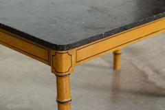 19thC English Faux Bamboo Marble Painted Beech Coffee Table - 3105121