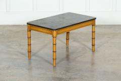 19thC English Faux Bamboo Marble Painted Beech Coffee Table - 3105124
