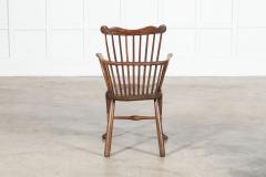 19thC English George III Oak Elm Comb Back Chair - 3904769