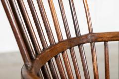 19thC English George III Oak Elm Comb Back Chair - 3904774