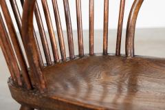 19thC English George III Oak Elm Comb Back Chair - 3904776