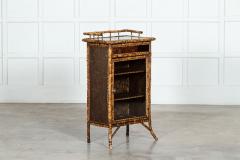 19thC English Glazed Bamboo Bookcase Cabinet - 3120580