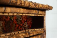 19thC English Glazed Bamboo Bookcase Cabinet - 3120581