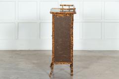 19thC English Glazed Bamboo Bookcase Cabinet - 3120585