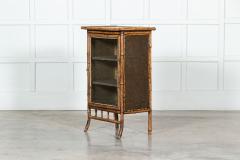 19thC English Glazed Bamboo Cabinet - 3139085