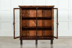 19thC English Glazed Laquered Bamboo Cabinet - 3883108