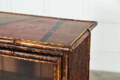 19thC English Glazed Laquered Bamboo Cabinet - 3883117