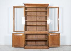 19thC English Glazed Oak Bookcase Cabinet - 2627186