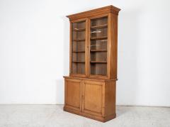 19thC English Glazed Oak Bookcase Cabinet - 2627188