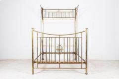 19thC English Half Tester Double Brass Bed Frame - 2393686