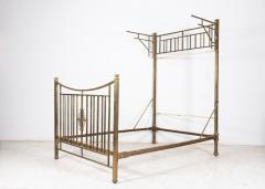 19thC English Half Tester Double Brass Bed Frame - 2393687