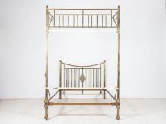 19thC English Half Tester Double Brass Bed Frame - 2393688