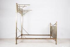 19thC English Half Tester Double Brass Bed Frame - 2393689