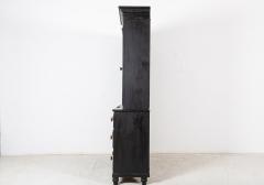 19thC English Inverted Ebonised Breakfront Housekeepers Cupboard - 2226126