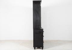 19thC English Inverted Ebonised Breakfront Housekeepers Cupboard - 2226127