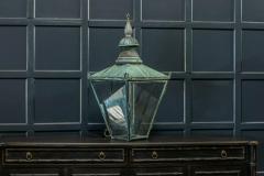 19thC English Large Verdigris Glazed Lantern - 1954351