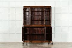 19thC English Mahogany Arched Glazed Bookcase Cabinet - 3598704