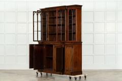 19thC English Mahogany Arched Glazed Bookcase Cabinet - 3598708