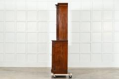 19thC English Mahogany Arched Glazed Bookcase Cabinet - 3598711