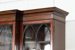 19thC English Mahogany Arched Glazed Bookcase Cabinet - 3598713