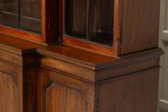 19thC English Mahogany Arched Glazed Bookcase Cabinet - 3598714