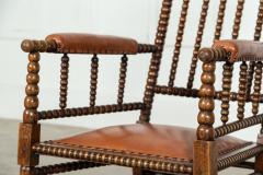 19thC English Mahogany Bobbin Rocking Armchair - 3802726