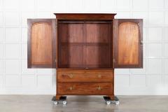 19thC English Mahogany Linen Press - 3994982