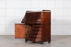 19thC English Mahogany Marble Top Collectors Cabinet - 2831401