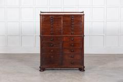 19thC English Mahogany Marble Top Collectors Cabinet - 2831404