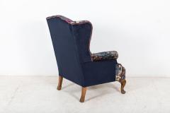 19thC English Mahogany Wingback Armchair Re upholstered in Liberty - 2303302