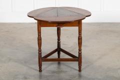 19thC English Oak Folding Cricket Table - 4257112