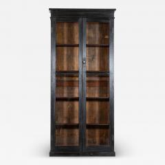 19thC English Oak Glazed Bookcase Cabinet - 4237219
