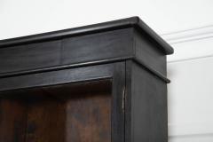 19thC English Oak Glazed Bookcase Cabinet - 4237393
