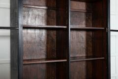 19thC English Oak Glazed Bookcase Cabinet - 4237394