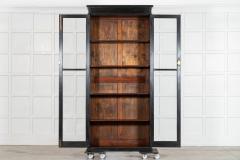 19thC English Oak Glazed Bookcase Cabinet - 4237522