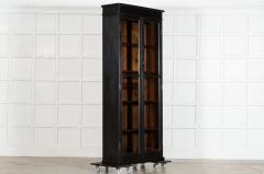 19thC English Oak Glazed Bookcase Cabinet - 4237523