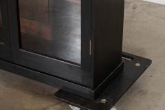 19thC English Oak Glazed Bookcase Cabinet - 4237532