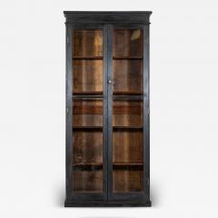 19thC English Oak Glazed Bookcase Cabinet - 4237671