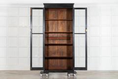 19thC English Oak Glazed Bookcase Cabinet - 4237595